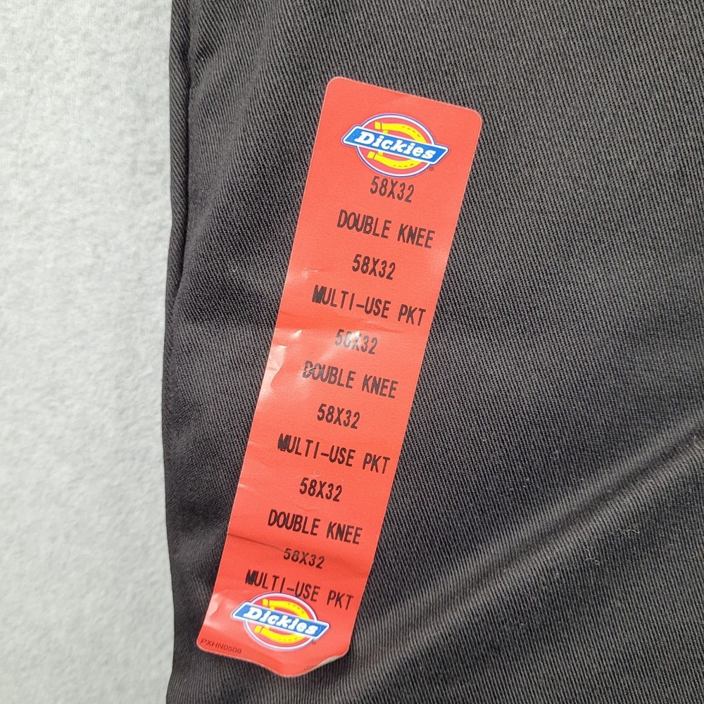 Dickies Double Knee Work Pants Mens 58x32 Black Multi Use Pocket 85283BK - Picture 4 of 7